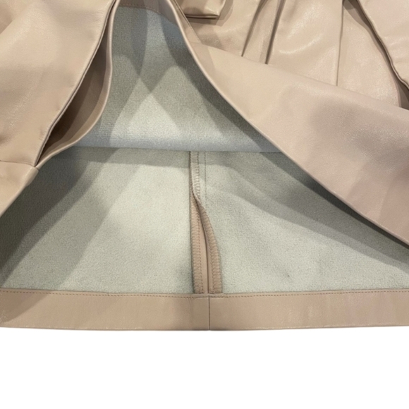 Bar Ill Faux Leather Mini Skirt With Bow Detail, Natural Nude Size 12 - Picture 3 of 6